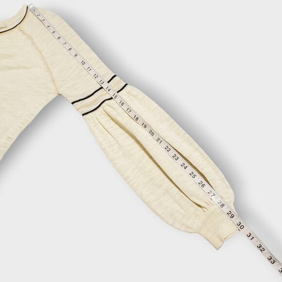 White + Warren Cream and Black Crew Neck Sweater - Picture 9 of 12